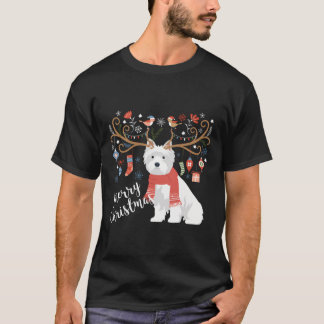 West Highland White Terrier Dog Christmas Westie T-Shirt