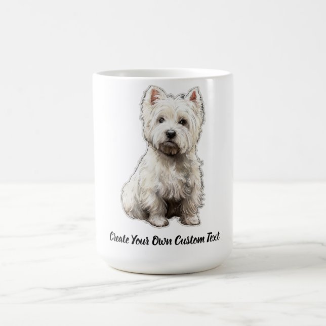 West Highland White Terrier Dog Create Your Text Coffee Mug (Center)