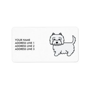West Highland White Terrier Dog & Custom Text Label