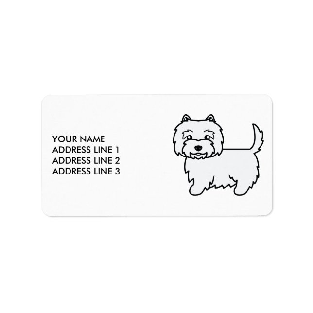 West Highland White Terrier Dog & Custom Text Label (Front)