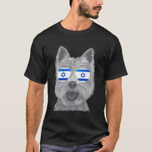 West Highland White Terrier Dog Israel Flag Sungla T-Shirt