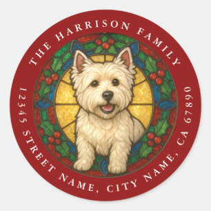 West Highland White Terrier Dog Round Stickers