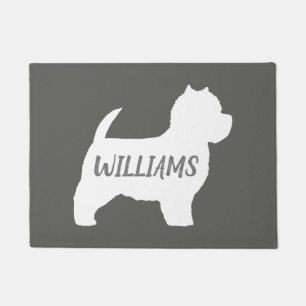 West Highland White Terrier Dog Silhouette Custom Doormat