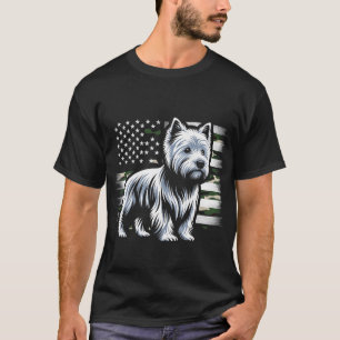 West Highland White Terrier Dog USA Flag Women Men T-Shirt