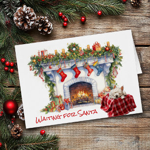 West Highland White Terrier Dog Wait for Santa