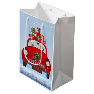 West Highland White Terrier Dog With Santa Claus Medium Gift Bag