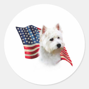West Highland White Terrier Flag Classic Round Sticker