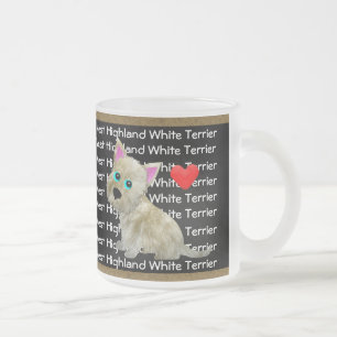 West Highland White Terrier Frosted Glass Coffee Mug