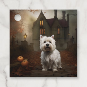 West Highland White Terrier Halloween Scary Favour Tags