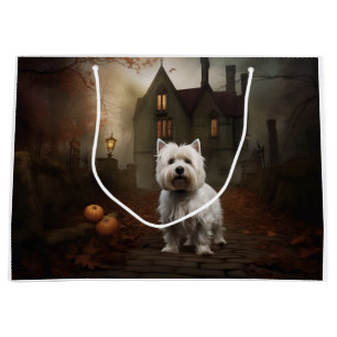 West Highland White Terrier Halloween Scary Large Gift Bag
