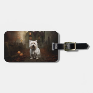 West Highland White Terrier Halloween Scary Luggage Tag