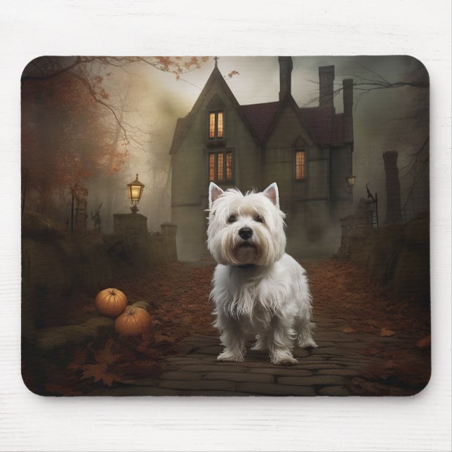West Highland White Terrier Halloween Scary Mouse Pad (Front)