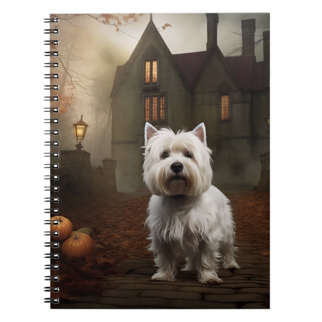 West Highland White Terrier Halloween Scary Notebook (Front)