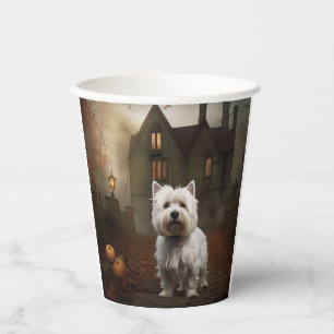 West Highland White Terrier Halloween Scary Paper Cups