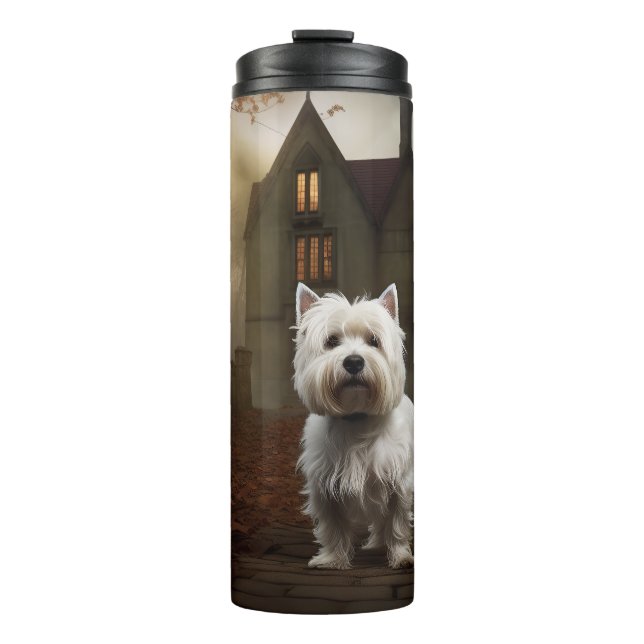 West Highland White Terrier Halloween Scary Thermal Tumbler (Front)
