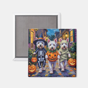 West Highland White Terrier In Halloween Costumes Magnet