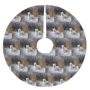 West Highland White Terrier Let It Snow Christmas Brushed Polyester Tree Skirt