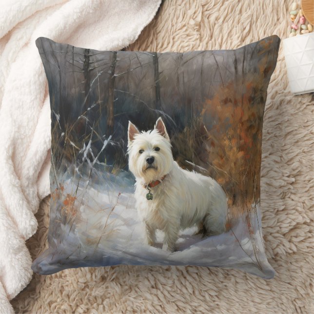 West Highland White Terrier Let It Snow Christmas Cushion (Blanket)
