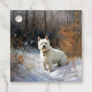 West Highland White Terrier Let It Snow Christmas Favour Tags