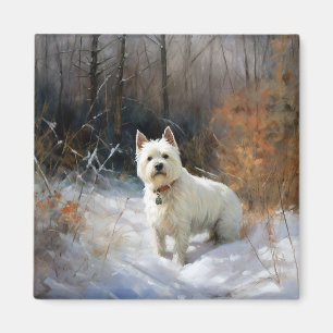 West Highland White Terrier Let It Snow Christmas Magnet
