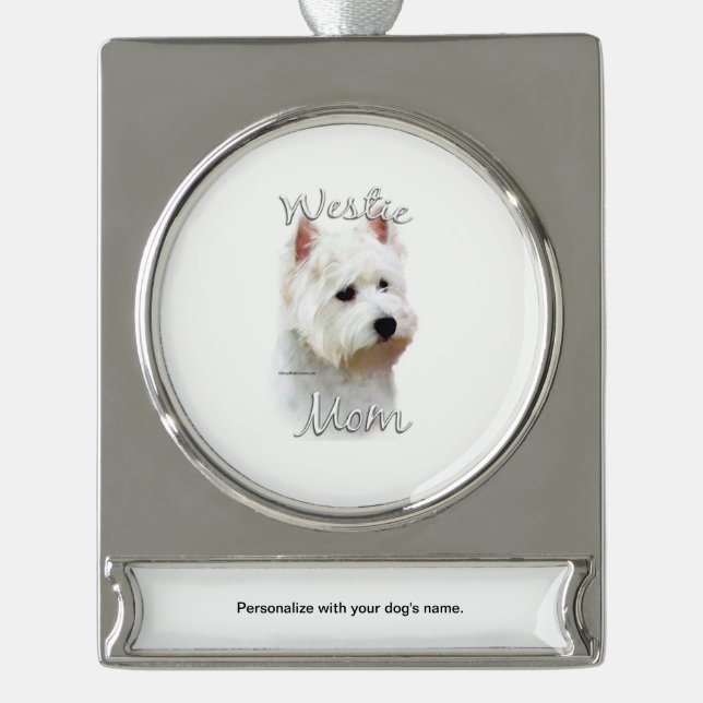 West Highland White Terrier Mum 2 Silver Plated Banner Ornament (Front)