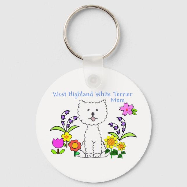 West Highland White Terrier Mum Keychain (Front)