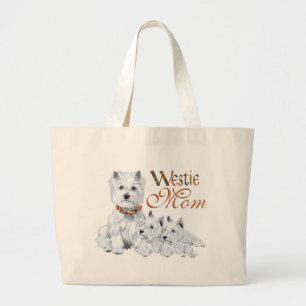 West Highland White Terrier Mum & Pups Large Tote Bag