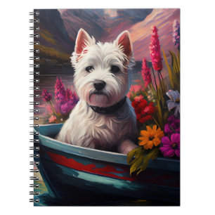 West Highland White Terrier on Boat Notebook