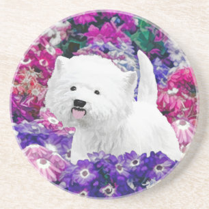 West Highland White Terrier Painting Dog Art Coaster