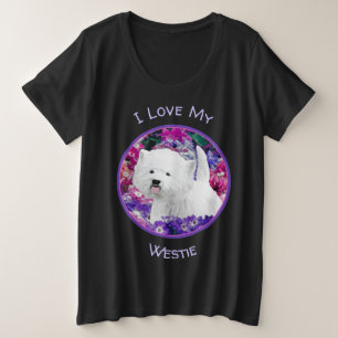 West Highland White Terrier Painting Dog Art Plus Size T-Shirt