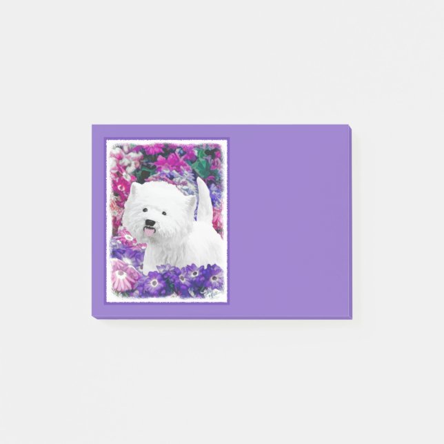 West Highland White Terrier Painting Dog Art Post-it Notes (Front)