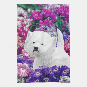 West Highland White Terrier Painting Dog Art Tea Towel