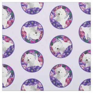 West Highland White Terrier Painting Westie Dog Fabric