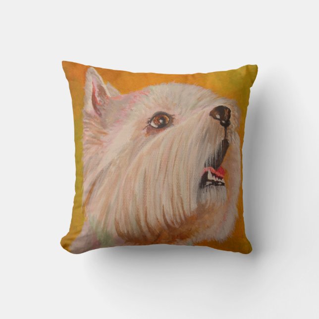 West Highland White Terrier Portrait Cushion (Front)