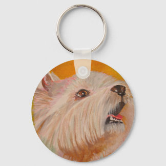 West Highland White Terrier Portrait Key Ring