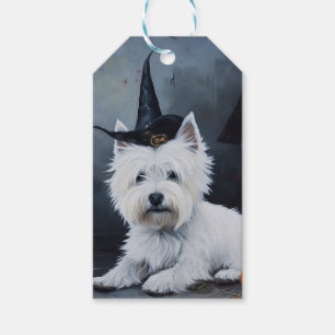 West Highland White Terrier Pumpkin Halloween Gift Tags