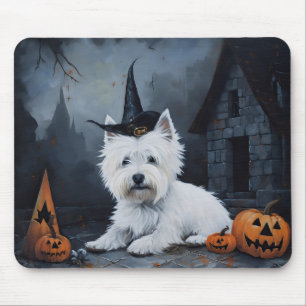 West Highland White Terrier Pumpkin Halloween  Mouse Pad