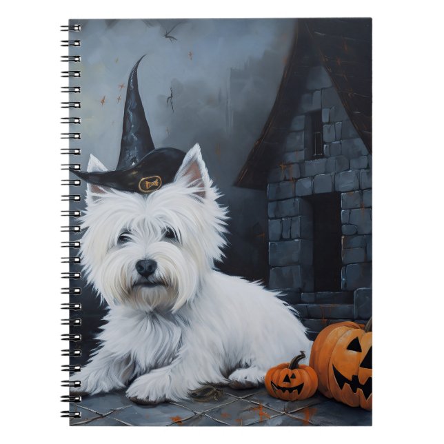 West Highland White Terrier Pumpkin Halloween  Notebook (Front)