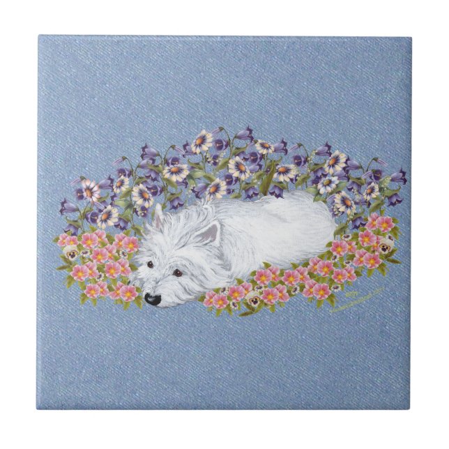 West Highland White Terrier Repose Tile (Front)