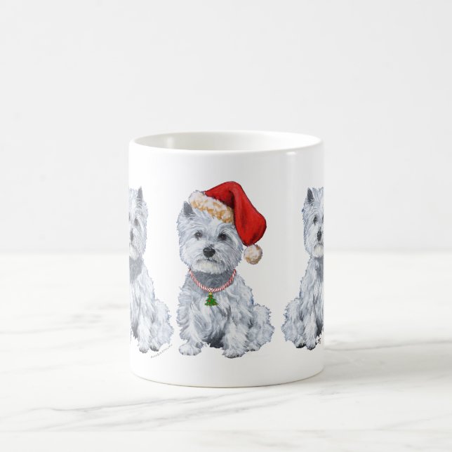 West Highland White Terrier Santa Claus Coffee Mug (Center)
