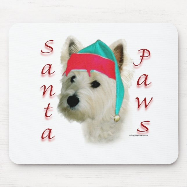 West Highland White Terrier Santa Paws Mouse Pad (Front)