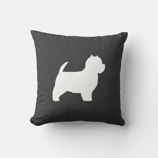 West Highland White Terrier Silhouette Cushion (Front)