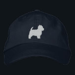 West Highland White Terrier Silhouette Embroidered Hat<br><div class="desc">Embroidered Westie Dog Silhouette</div>