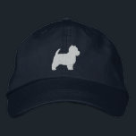 West Highland White Terrier Silhouette Embroidered Hat<br><div class="desc">Embroidered Westie Dog Silhouette</div>