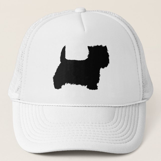 West Highland White Terrier Silhouette Trucker Hat (Front)