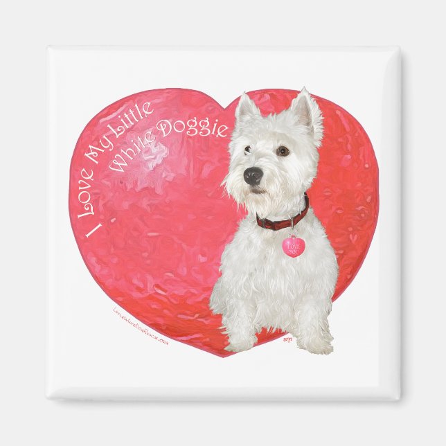 West Highland White Terrier Valentine Magnet (Front)