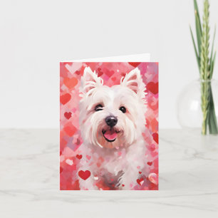 West Highland White Terrier Valentines day Card