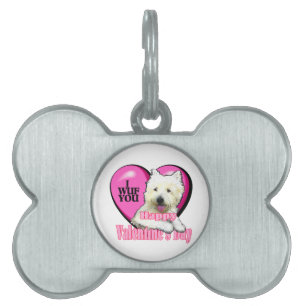West Highland White Terrier Valentines Day Pet Name Tag