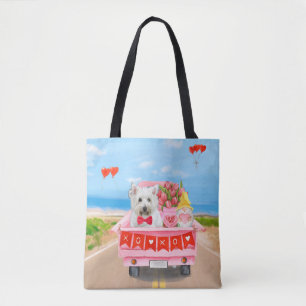 West Highland White Terrier Valentine's Day Truck Tote Bag