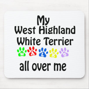 West Highland White Terrier Walks Design Mouse Pad